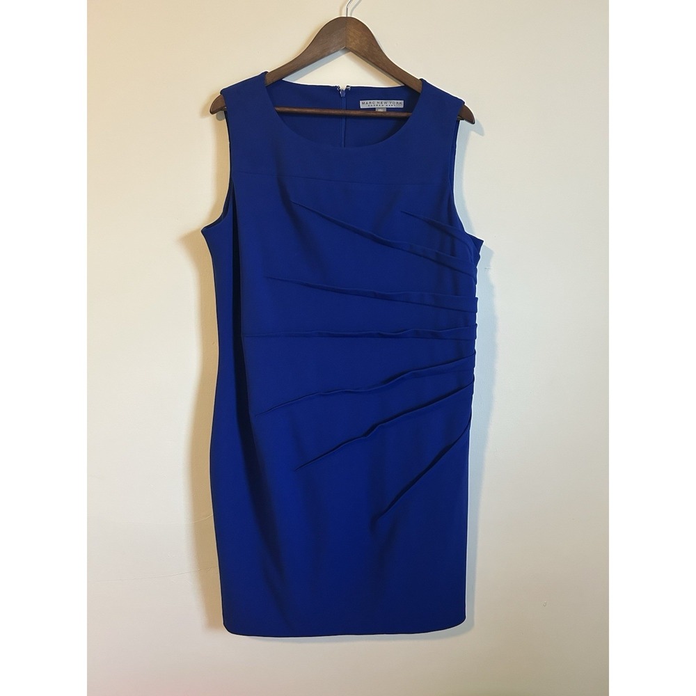 Marc New York Dress Womens 18W Blue Sleeveless Sheath